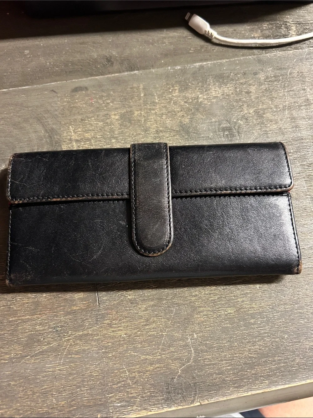 HOBO Classic Black Leather Snap Wallet